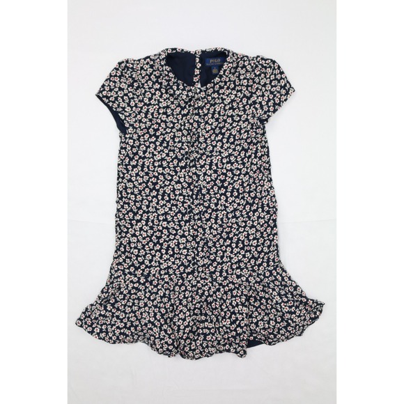 Polo Ralph Lauren Other - Polo Ralph Lauren Dress Girls Sz 6 Blue Floral Fit Flare Button Lined Collared